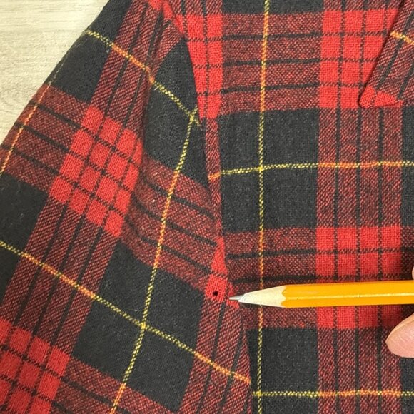 Vtg 50s Pendleton Plaid Sport Coat Wool Jacket Red Tartan Blazer Sz M Christmas - Picture 8 of 13